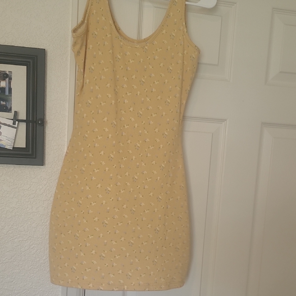 Yellow Floral Sleeveless Dress
